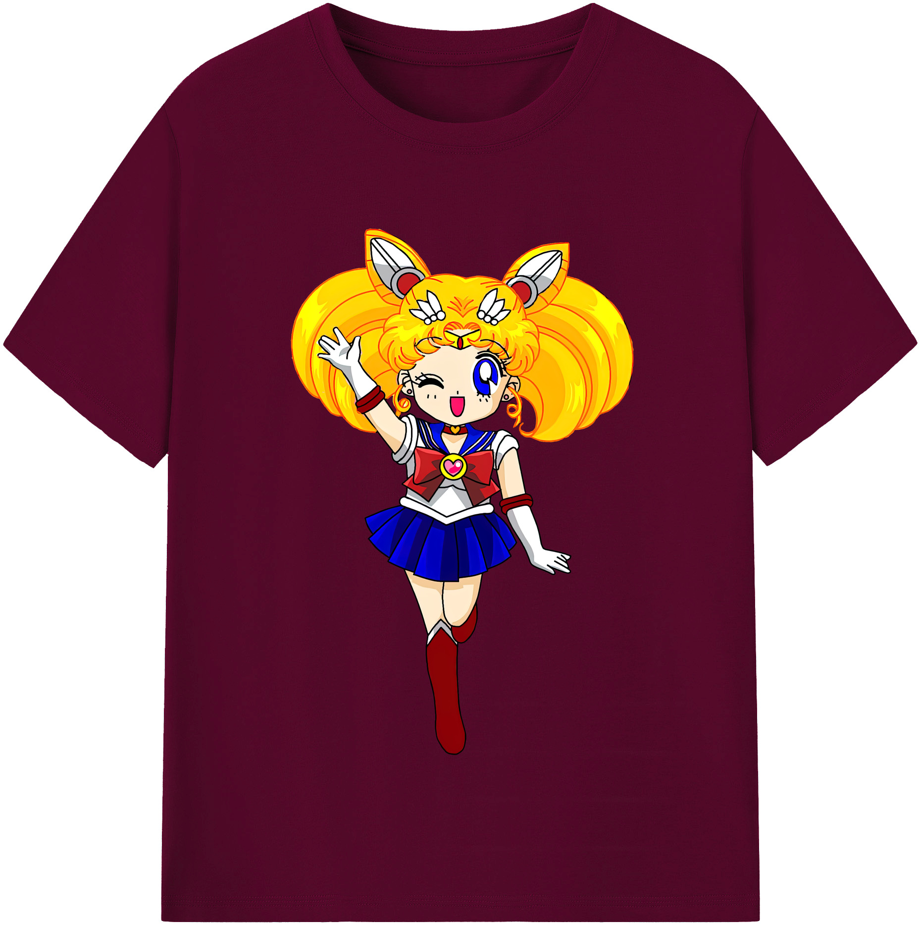 （画像用） 美少女戦士セーラームーン 月野 うさぎ つきの うさぎ Sailor Moon Tsukino Usagi レディースカジュアルプリントTシャツ（綿100％）